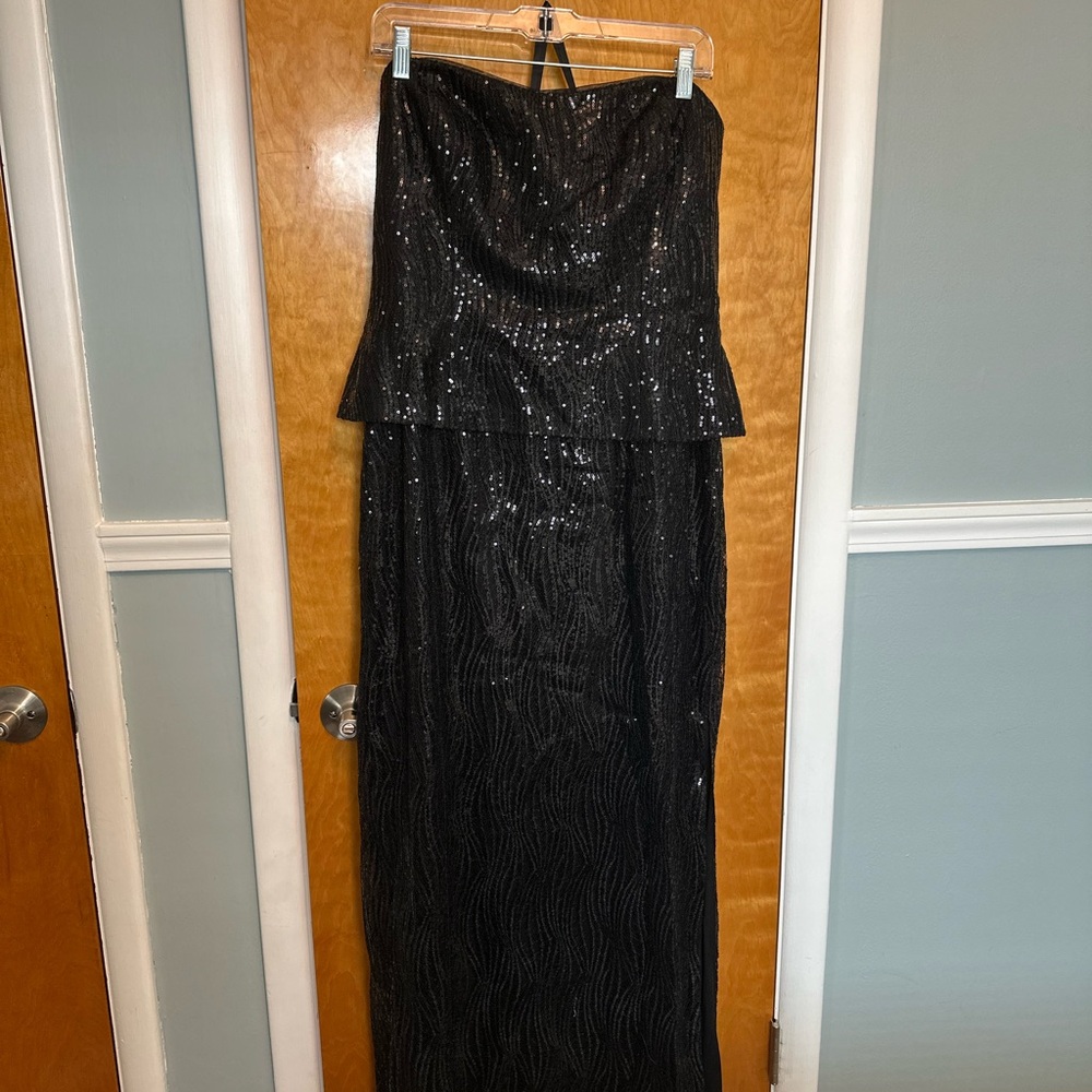 Lauren Ralph Lauren Black Sequin Evening Dress